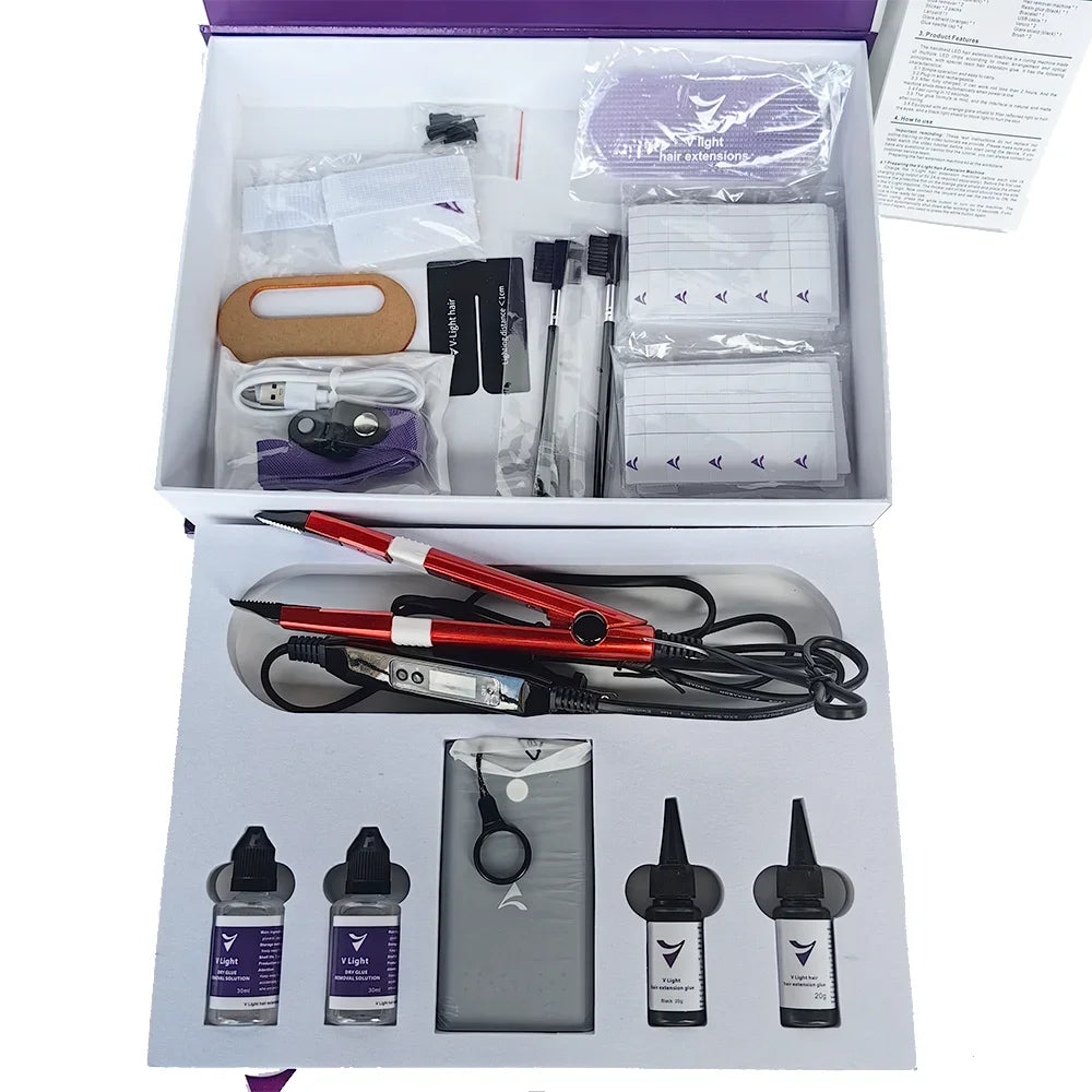 V-Light Hair Extension Tool & Glue Kit for Seamless Wig Installation